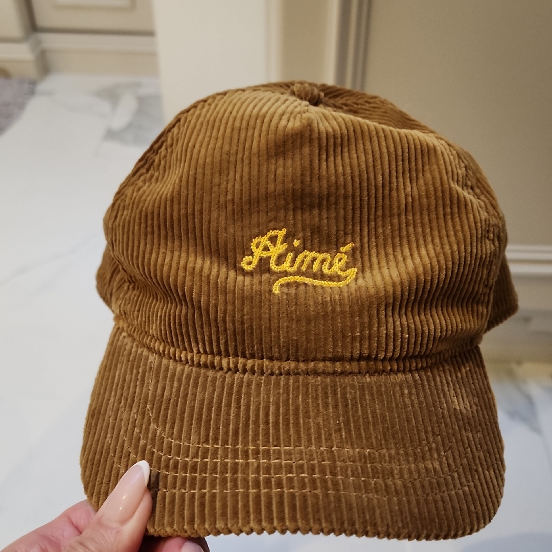 Aime Leon Dore Brown Corduroy Hat With Yellow Embroidery